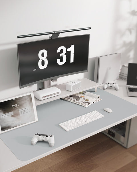 MOLMO Non-Slip Desk Mat, Waterproof Desk Pad Table Protector, Easy Clean Laptop Mat Large Mouse Pad Leather Writing Mat with Suede for Office /Home/Decor (Light Green, 60 x 35 cm)