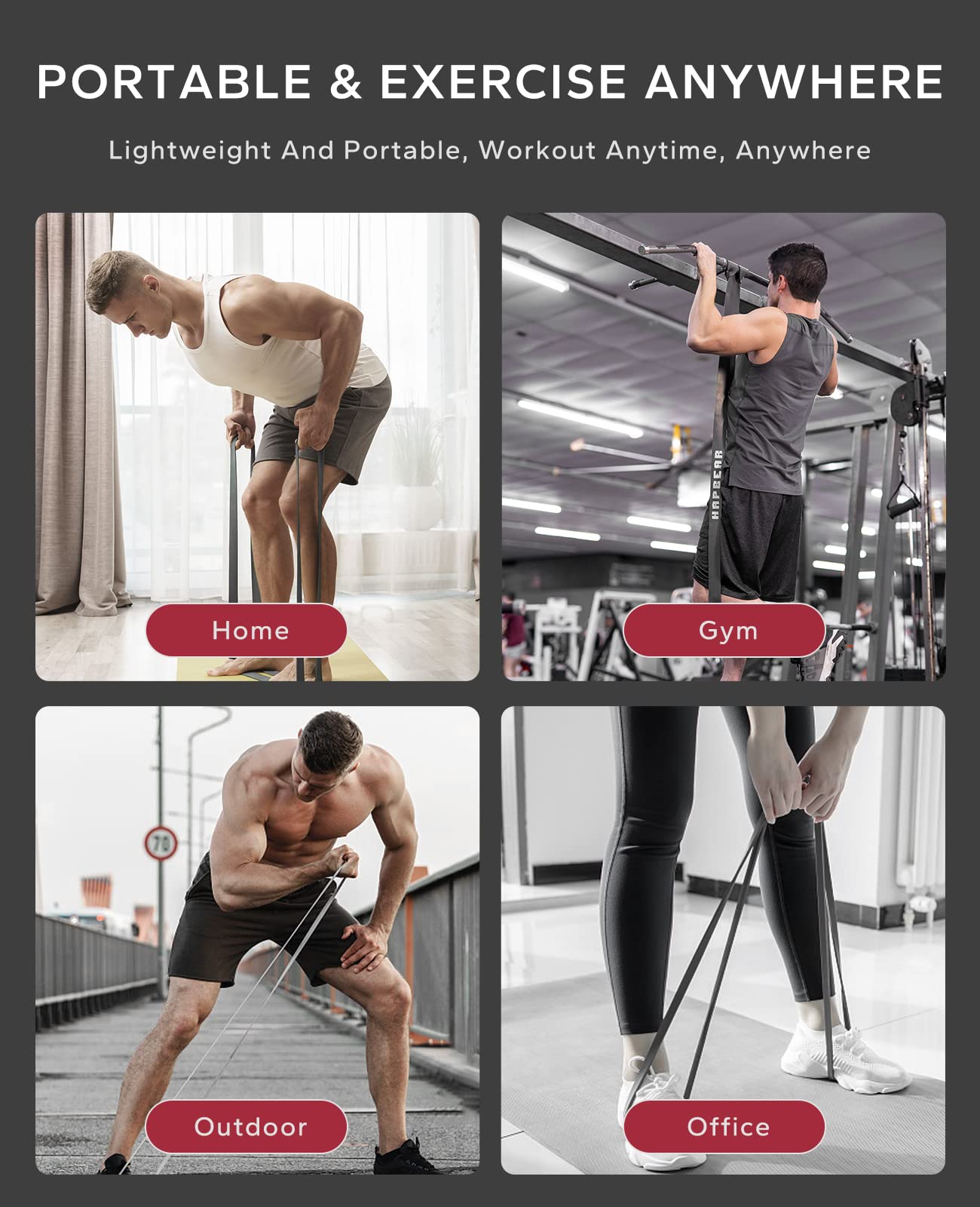 HAPBEAR Pull Up Bar for Doorway, Strength Training Chin up Bar without Screws, Pullup Bar with Non-slip, Doorway Pull Up Bar for Home Gym Upper Body Workout