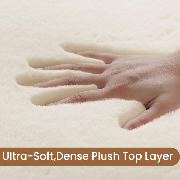 Sour Lemon Rugs Living Room - Grey Area Rugs for Bedroom Faux Rabbit Fur Large Rug,Anti Slip Rug Large Floor Carpet Short Pile Area Rug for Living