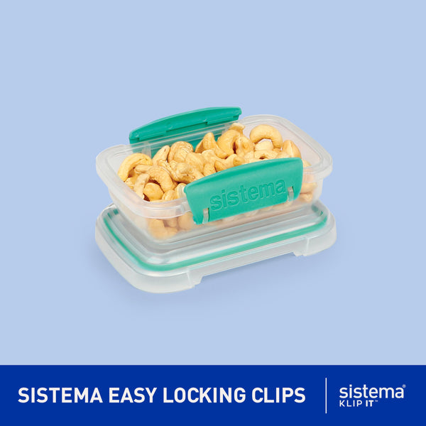 Sistema KLIP IT Food Storage Containers | Airtight & Stackable Meal Prep Containers with Lids | School Lunch Boxes & Snack Boxes | BPA-Free | 28 Count