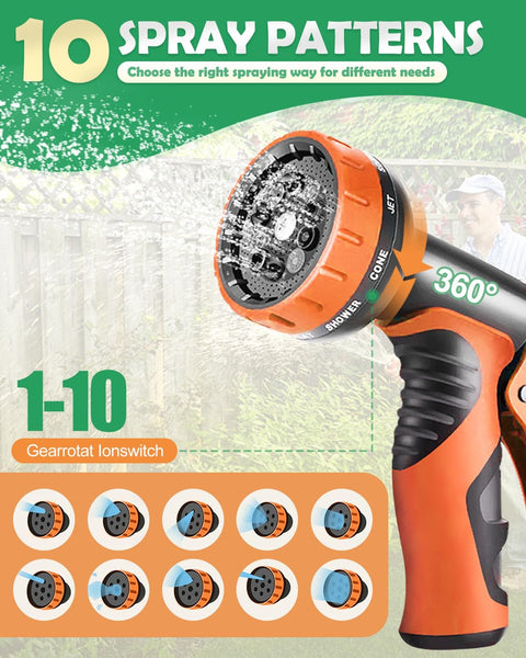 Evolpor 150FT Expandable Garden Hose, Upgraded 10 Functions Spray Nozzle, Leakproof Expanding Hose with 4-Layer Latex Core, Flexible Hose Pipe with