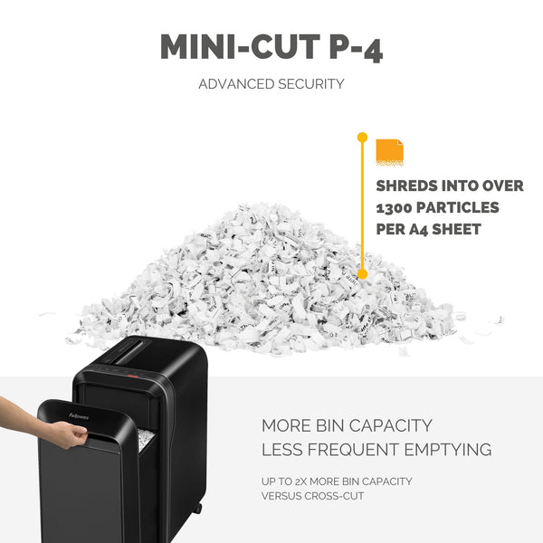 Fellowes 18 Sheet Paper Shredder for Office Use - 100% Jam Proof Cross Cut Shredder - 99Ci Shreds for 30 Minutes - Powershred Office Shredder with Large 34 Litre Pull-Out Bin - DIN Level P4 - Black