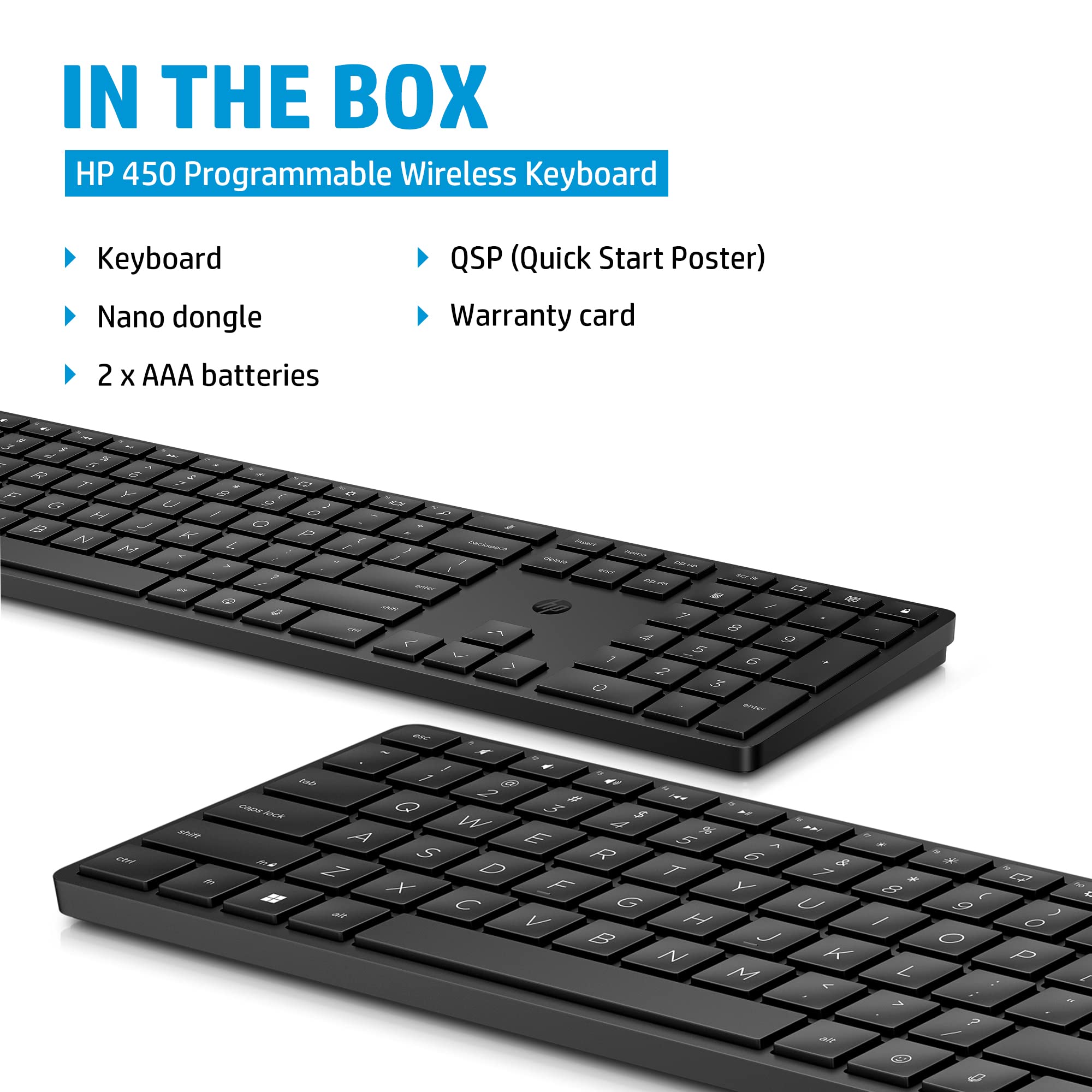 HP 460 Multi-Device Bluetooth Keyboard | Compatible with Chrome, PC or Mac | Bluetooth | Connect up to 3 Devices | Quick Switch Button | 12 Programmable Shortcut Keys | Up to 24 Months Battery | Black