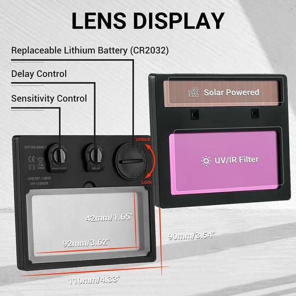 DEKO Welding Helmet Auto Darkening: True Color Solar Powered Auto Darkening Welding Helmets Welder Mask Hood (Skull Design)