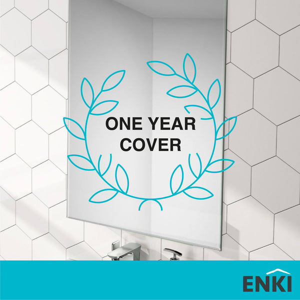 ENKI - Horizon Frameless Bevel Polished Edge Glass Wall Mirror (40cm x 60cm) for Bathroom, Bedroom, Living Room & Hallway  Durable, Easy to Install,