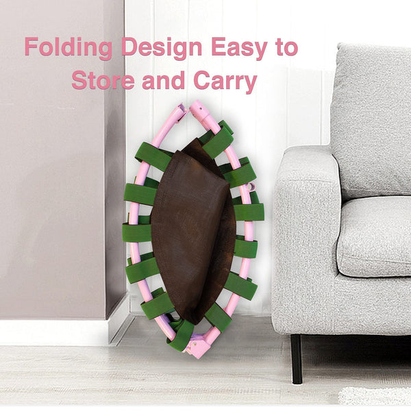 38'' Kids Trampoline with Foldable Bungee Rebounder and Safety Padded Cover Mini Trampoline for Indoor and Outdoor use (Purple)