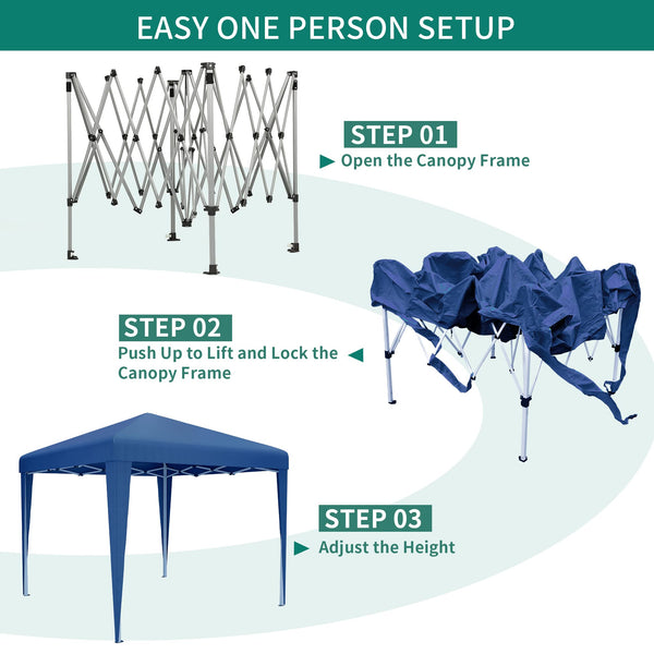 YITAHOME 3x3Meter Instant Heavy Duty Pop Up Gazebo, Folding Garden Camping Party Tent Canopy Marquee with Roller Bag