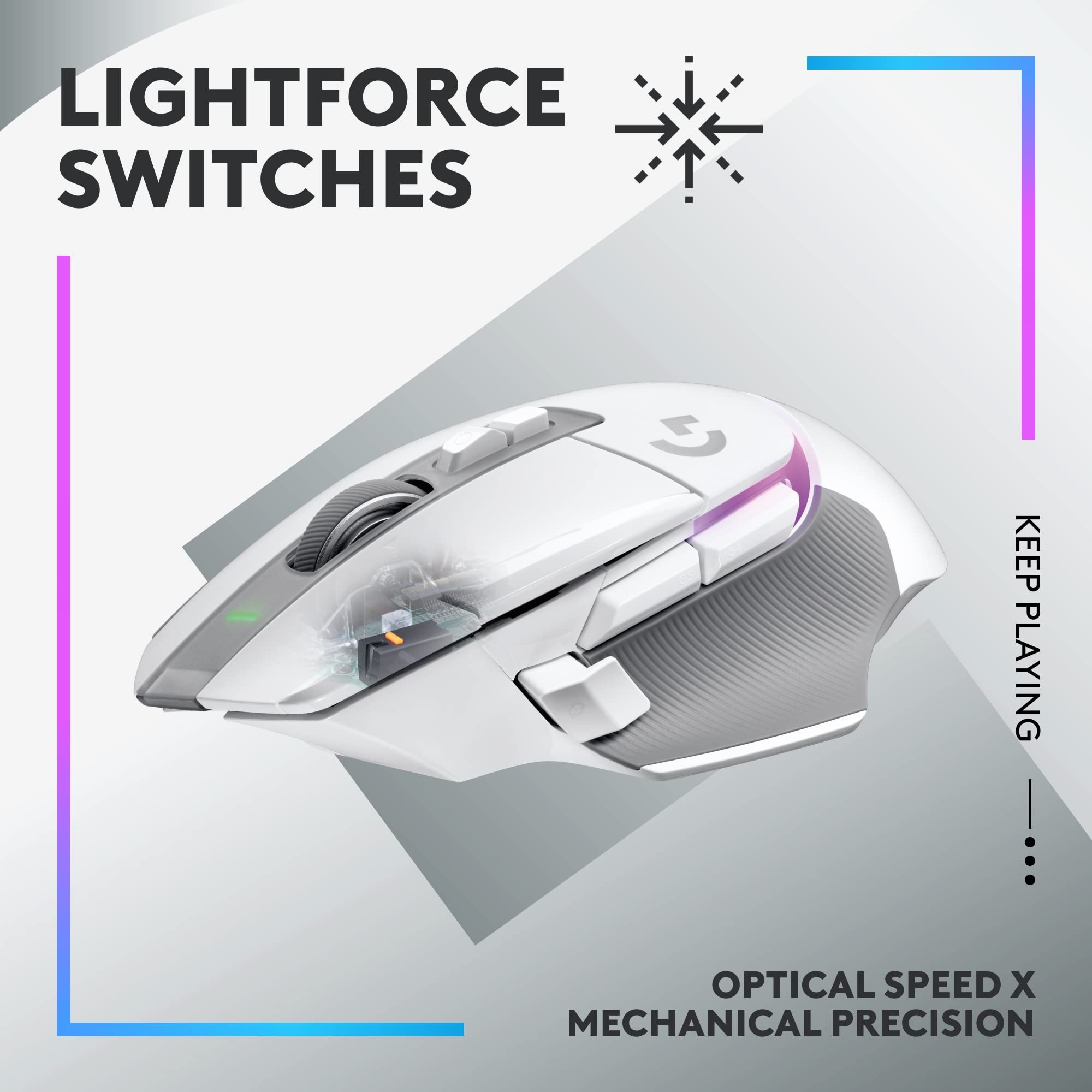 Logitech G G502 X PLUS LIGHTSPEED Wireless RGB Gaming Mouse - Optical mouse with LIGHTFORCE hybrid switches, LIGHTSYNC RGB, HERO 25K gaming sensor, compatible with PC - macOS/Windows - Black