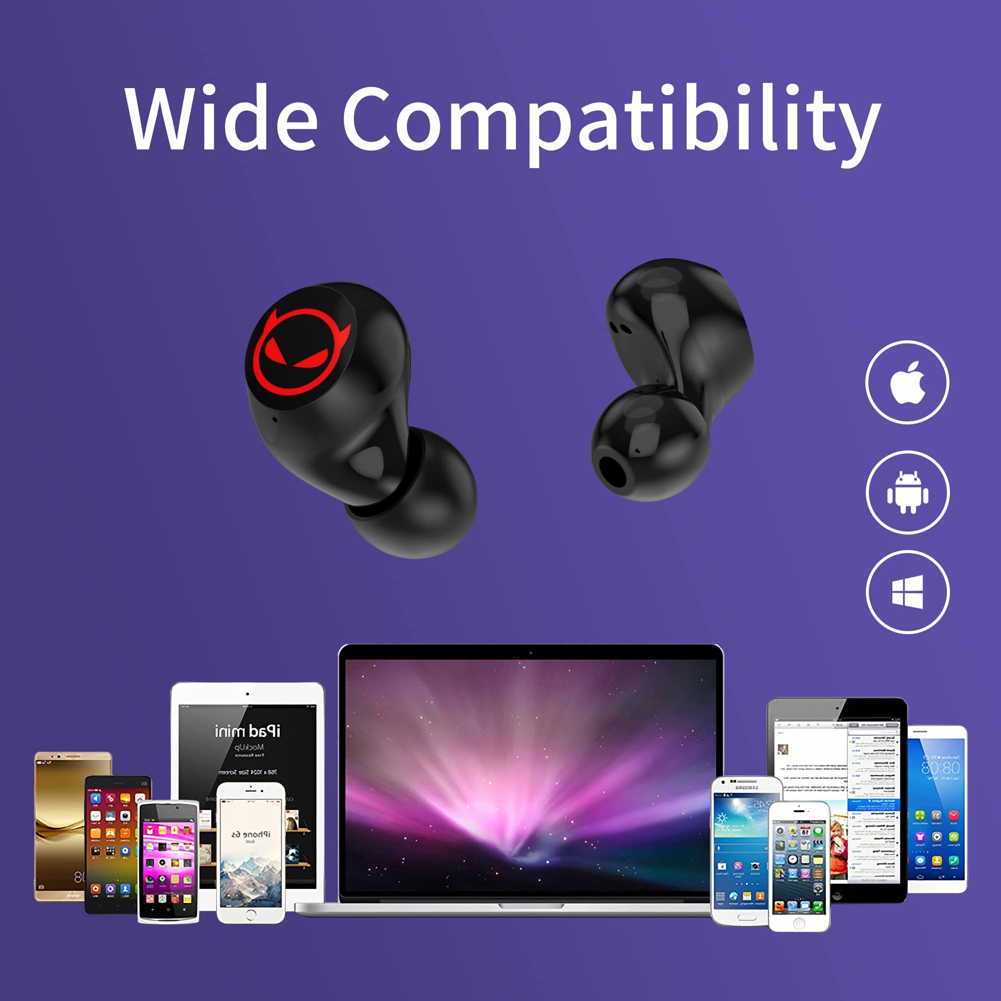 Earbuds for Kids Cute Design in-Ear Wireless Earphones for Kids Boys Adult Bluetooth 5.3 Waterproof Sport Stereo Headphones with Mic for Phone