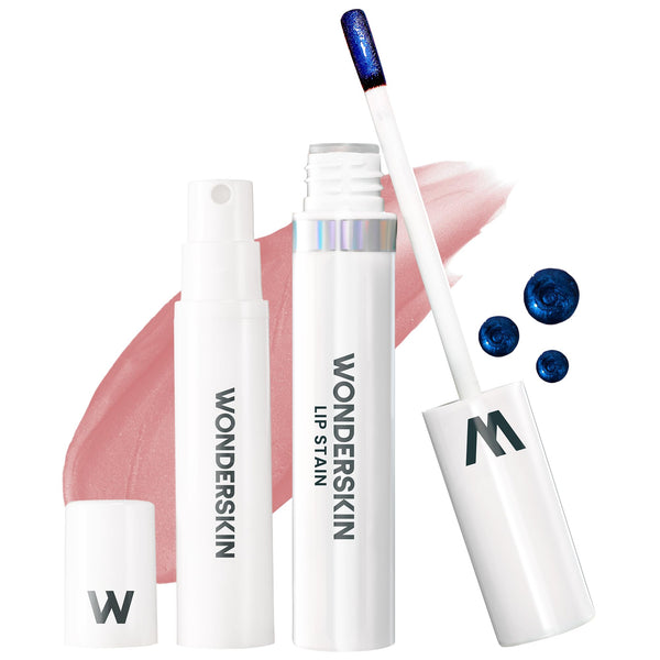 Wonderskin Wonder Blading All Day Lip Stain Peel Off Masque and Reveal Kit - Long Lasting, Waterproof Nude Lip Tint, Transfer Proof Natural Makeup Stain Kit (Whimsical)