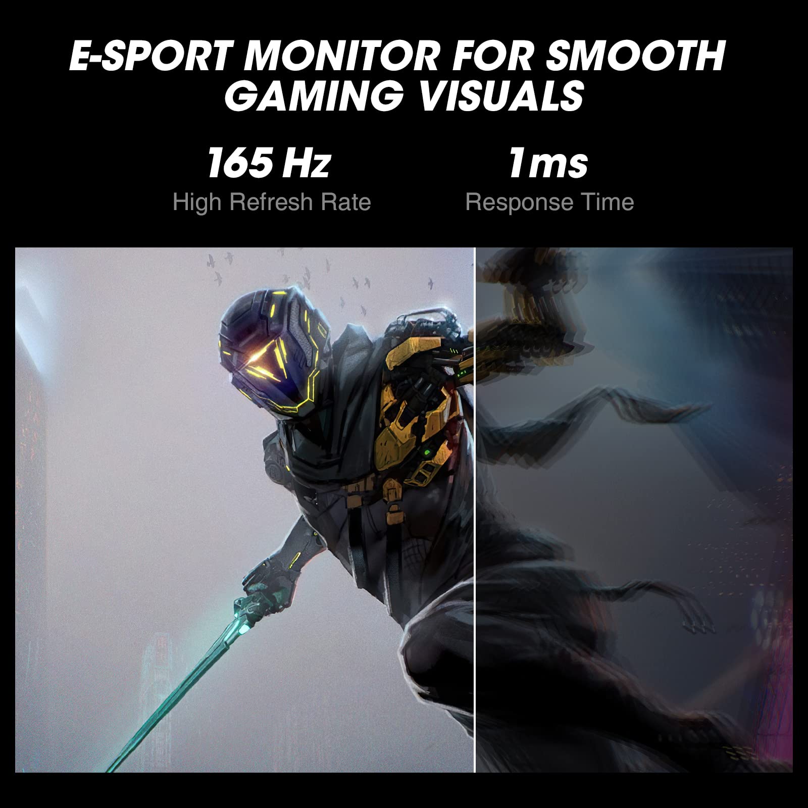 KOORUI 34 Inch Ultrawide Curved Gaming Monitor, 165Hz, WQHD 1440P, 1000R, MPRT 1MS, HDR 400, 2x HDMI 2.0, 1x DisplayPort 1.4, AdaptiveSync, Tilt/Height Adjustable, Black