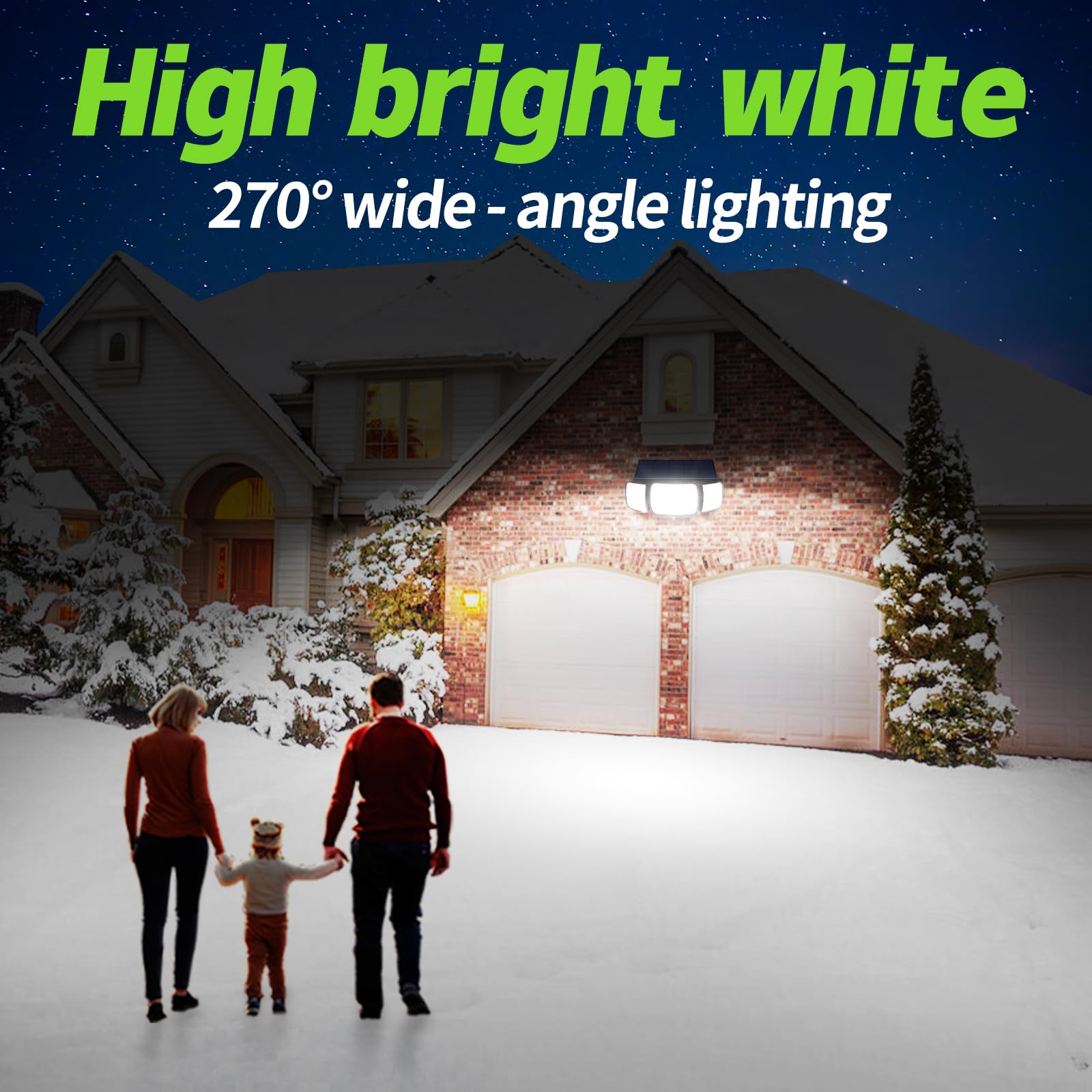 intelamp Solar Security Light Outdoor Motion Sensor 6000mAh Battery 270° 3 Modes Wall Lights Solar Flood Lights with Sensor Lights Garden for Gifts Front Door Garden Fence