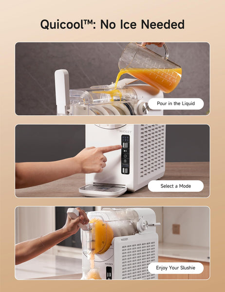 HiCOZY F1 Slushie Machine, Professional Frozen Drink Maker, Slushy Machine for Home, No Ice Needed, Self-Cleaning, 5 Presets for Milkshakes, Cocktail, Frappes, and More