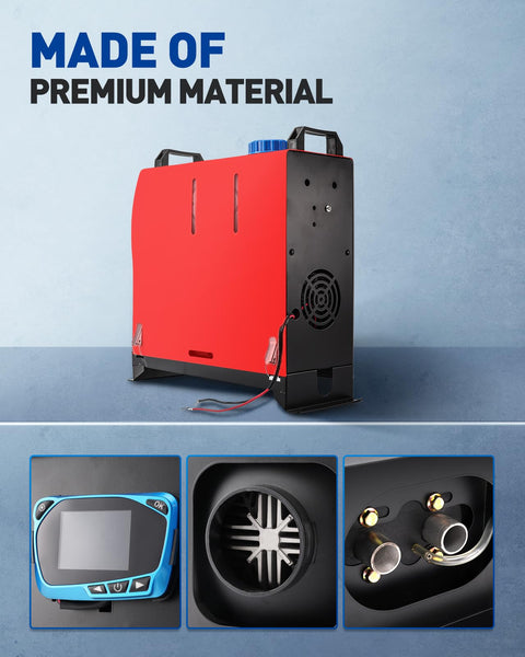 ShockFlo 12V 5KW Diesel Air Heater, All in One Parking Heater Kit with Remote Control, Silencer and LCD Display, Fast Heating, for RV Truck, Motorhomes, Boat, Bus, Car Trailer, Caravans