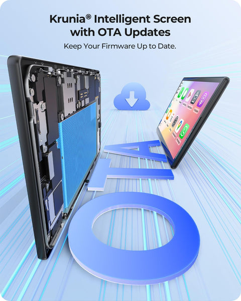 9" Wireless Portable 60FPS Car Screen for Apple CarPlay & Android Auto, 1024*600 HD Display, Magnetic Mount, OTA, Portrait and Landscape Modes, Backup Camera, Bluetooth, Voice Control, GPS Navigation