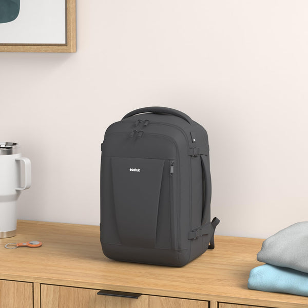 ECOHUB Easyjet Cabin Bag 45x36x20 Underseat Backpack Travel Rucksack 13 Pocket Hand Luggage Waterproof Recycled PET Eco Friendly Carry On Bag for Women & Men 30L Pink