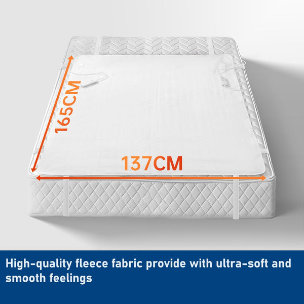 Alecome Luxury Fleece Heated Fitted Mattress Underblanket, Cover, Auto-Cut, Dual Controls, 3 Heat Settings & Machine Washable (King 165 x 137cm - Dual