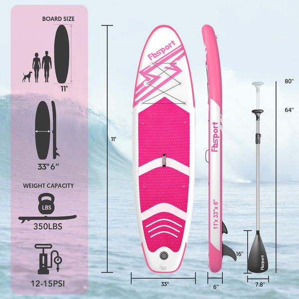 FBSPORT Inflatable Stand Up Paddle Boards,SUP Board,6" Thick Stand Up Paddle Boarding,Paddling Board for Youth & Adult,Surfboard,SUP with Adjustable Paddle/Backpack/Pump/Removable Fin