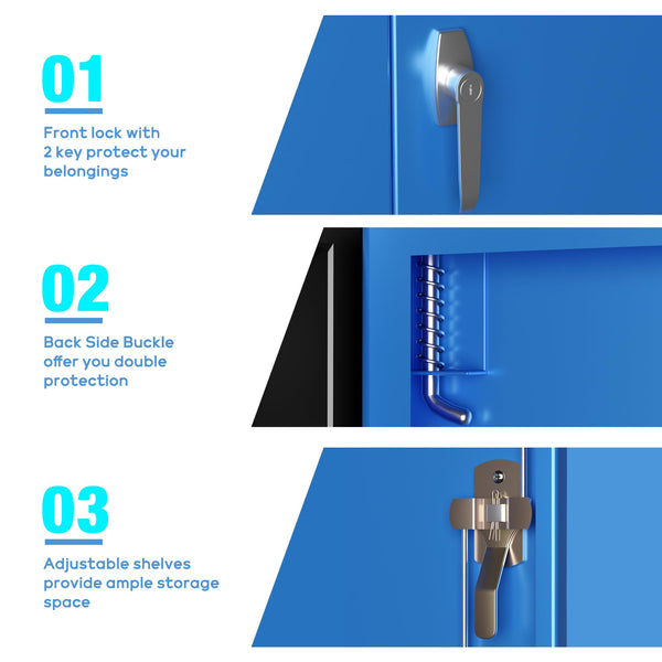 Metal Storage Cabinet with 2 Door and 3 Adjustable Shelves,140X80x40CM Steel Cabinet for Warehouse,Garage,Home,Office,Easy Assemble Required(Black/White)