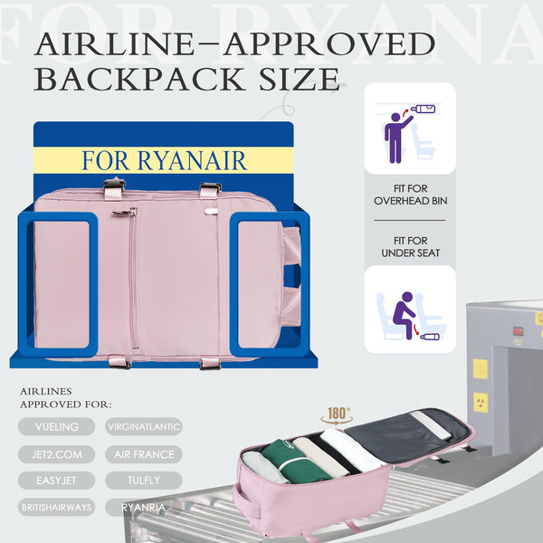 for Ryanair Cabin Bags 40x20x25 Underseat Cabin Bag Carry Ons Hand Luggage Bag Travel Backpack Cabin Size for Ryanair Backpack with Charging Hole