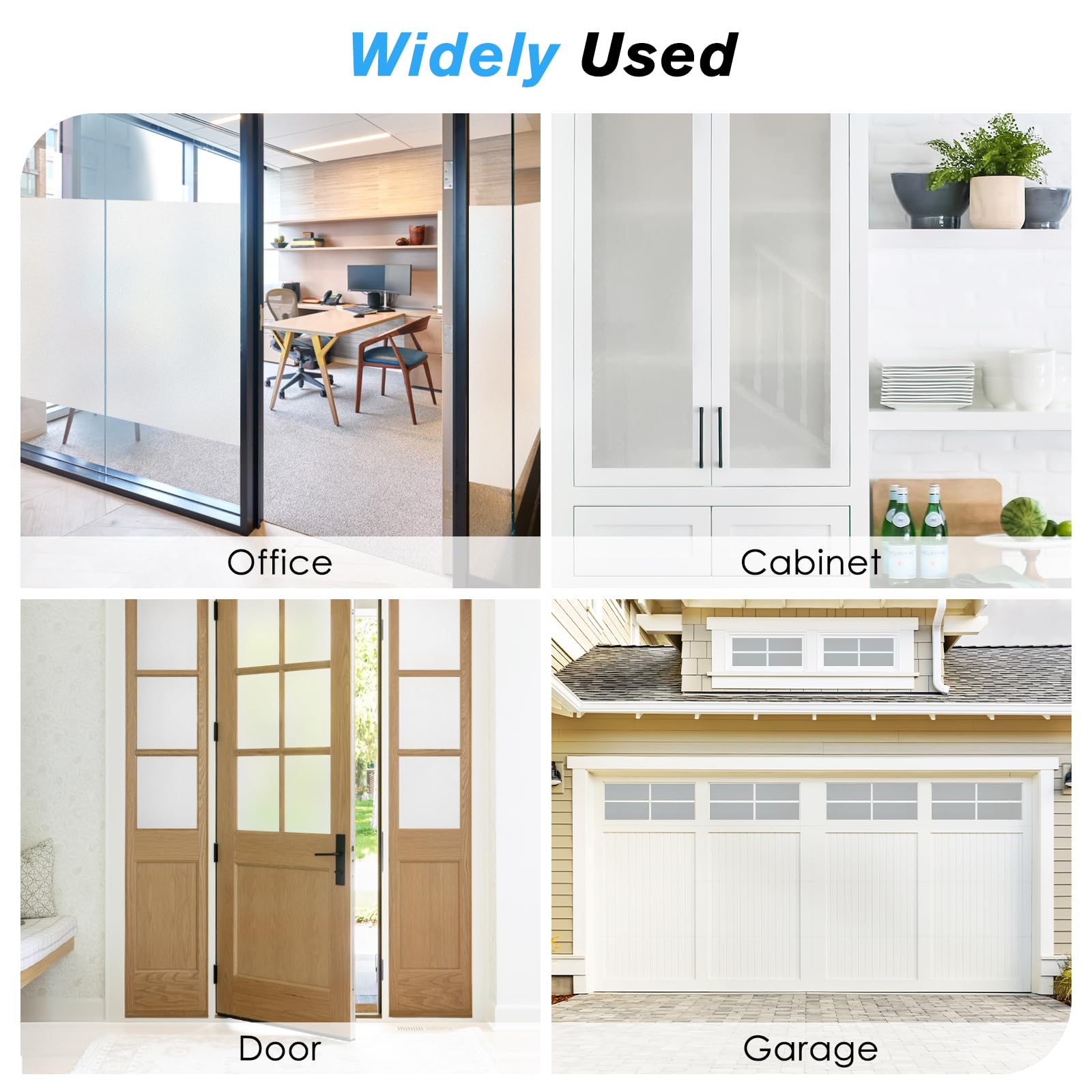 Haton Window Film Privacy for Glass Windows Frosted Film Frosting 90x300cm, Opaque Glass Sticker Self Adhesive Roll UV Block No Glue Static Cling