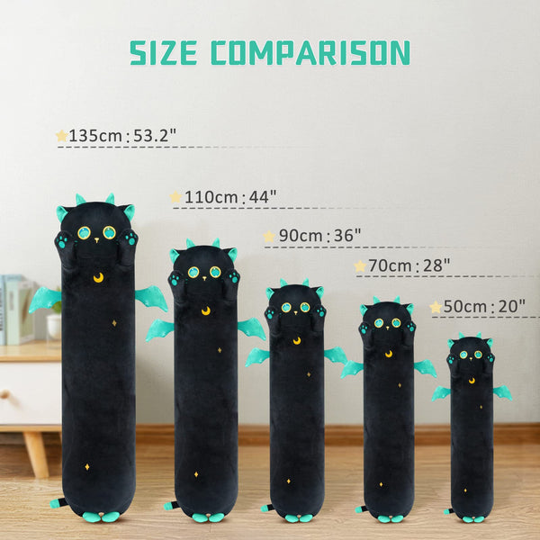 Mewaii 36in Long Cat Plush Pillows Stuffed Animals Squishy Pillows - Plushie Cute Kitty Sleeping Hugging Plush Pillow Soft Toys for Kids(Orange)