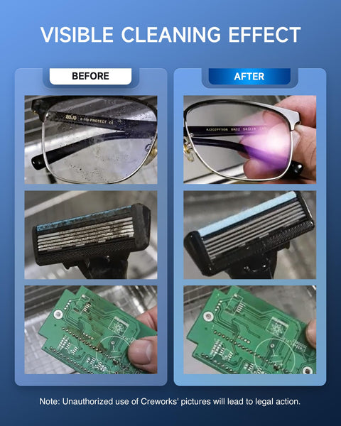 CREWORKS 6L Digital Ultrasonic Cleaner, 1.6 gal. Ultrasonic Cleaning Machine with Degas & Gentle Modes, 180W Professional Ultrasound Cleaner with 300W Heater and Timer for Glasses