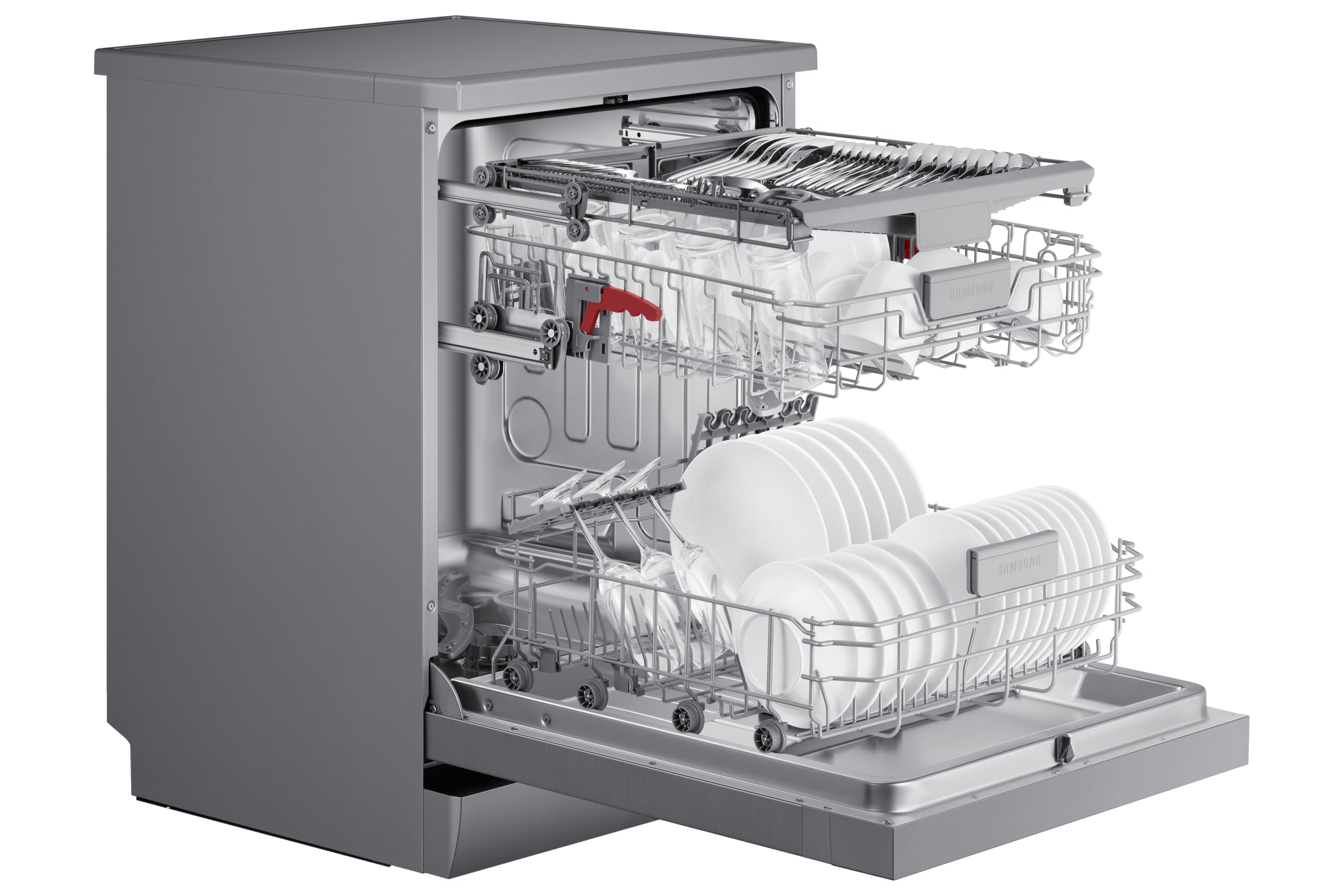 Samsung Dishwasher, Freestanding, With Auto Door, 14 Place Setting, Series 7, White, DW60CG550FWQEU