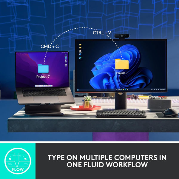 Logitech MX Mechanical Wireless Illuminated Performance Keyboard, Tactile Quiet Switches, QWERTY UK English Layout - Grey