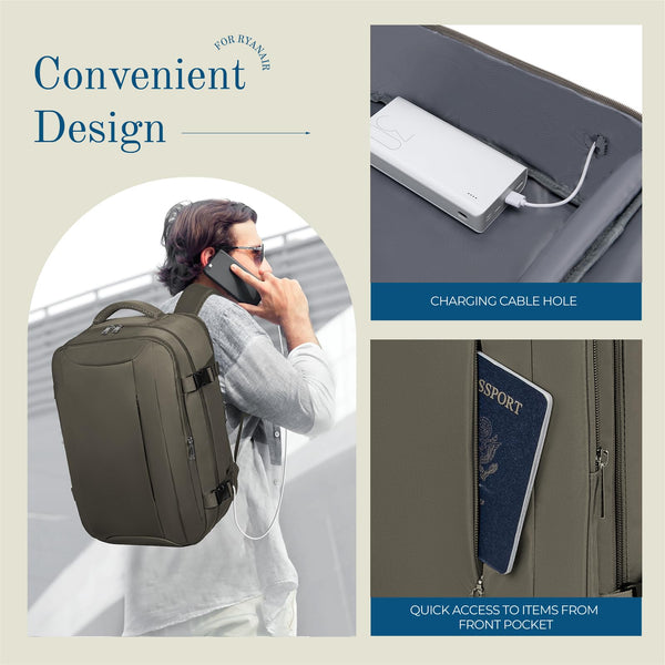 Cabin Bag 45x36x20 for New Easyjet, Underseat Cabin Luggage Bags Carry on Travel Backpack Cabin Size for Airplanes, 30L Hand Luggage Suitcase Water Resistant Laptop Backpacks Black