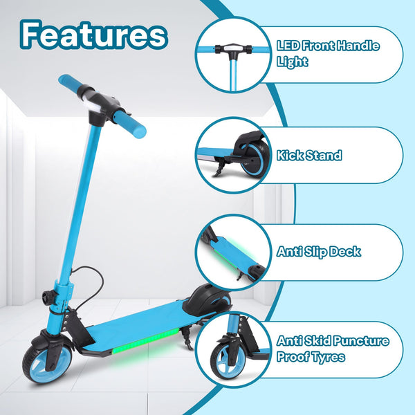 Electric Scooter Kids Foldable Mobility Scooters E Bike With RGB LED Lights For Ages 6-12 Boys Girls | 3 Speed Modes | 6-10 KM Range Dual Braking System 150W Motor Gift for Children