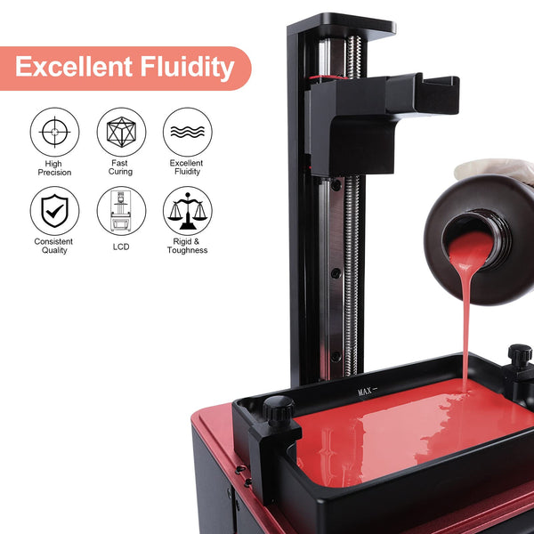ELEGOO 8K 3D Printer Resin, Standard Photopolymer Resin 405nm UV-Curing Resin, Best for 8K/9K/12K/14K/16K LCD 3D Printer Space Grey 1000G