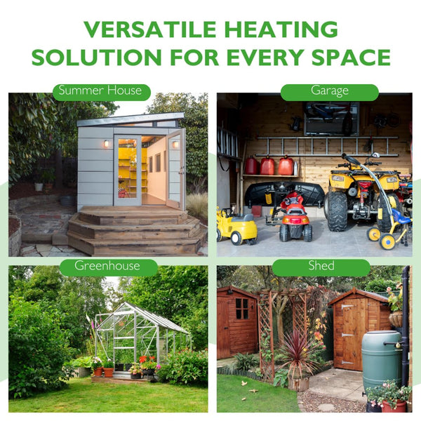 Hylite Ecoheater Greenhouse & Shed Tube Heater with Thermostat Green 1000mm 120W