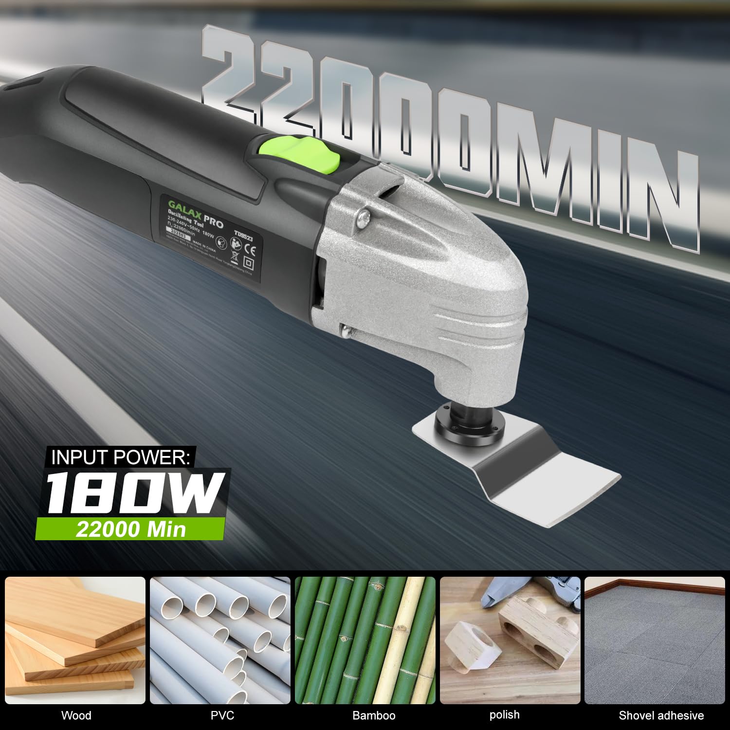 GALAX PRO Oscillating Tool, 400W Multifunction Tool,6 Variable Speed - Oscillating Vibration Angle 4 Degrees,Quick Change System with 30 PCS Accessories for Cutting, Sanding and Grinding