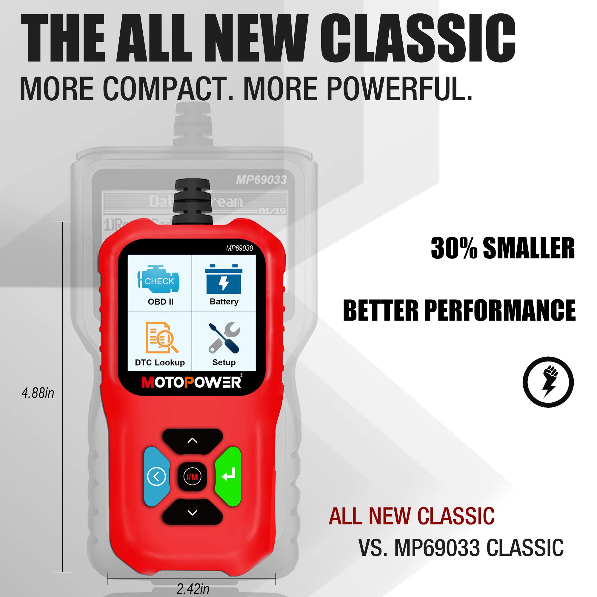 MOTOPOWER MP69038 Car OBD2 Scanner Code Reader Engine Fault Code Reader Scanner CAN Diagnostic Scan Tool - Elite Edition