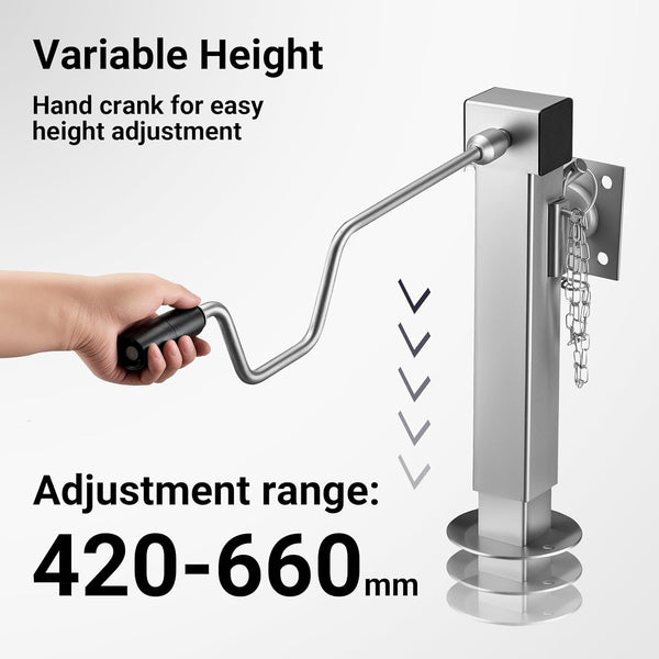 XPOtool 2x Trailer Prop Stands, max. Load Capacity 1350 kg per Stand, Adjustable Support Legs Set for Tipping Trailers