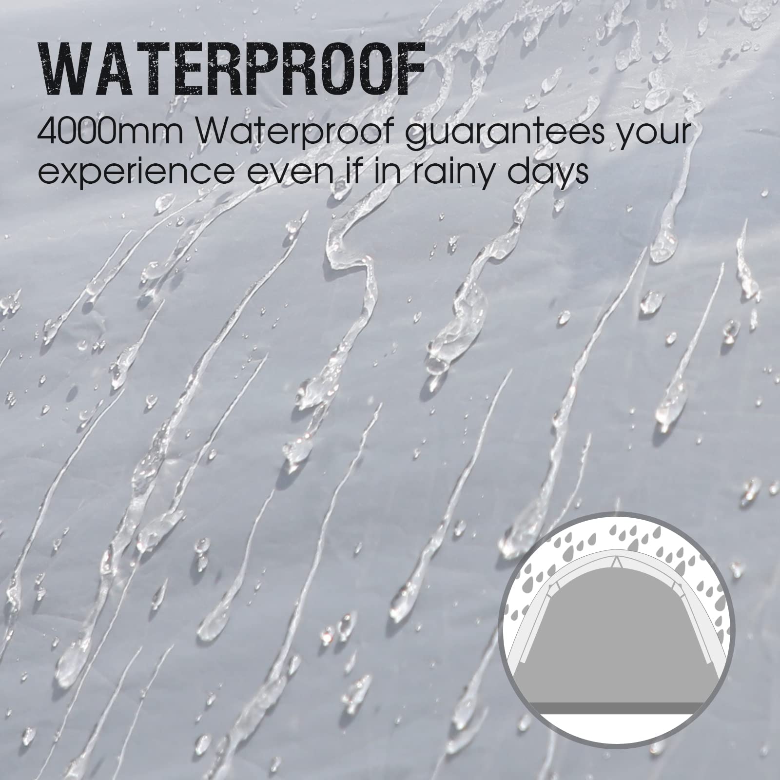 Portal 3-4 Man Tent with Porch, Camping Tent for 3 to 4 Persons with Sewn-in Groundsheet, 4000mm Waterproof Family Tent with Bedroom, Lightweight Dome Tent for Outdoor Garden Backpacking Hiking