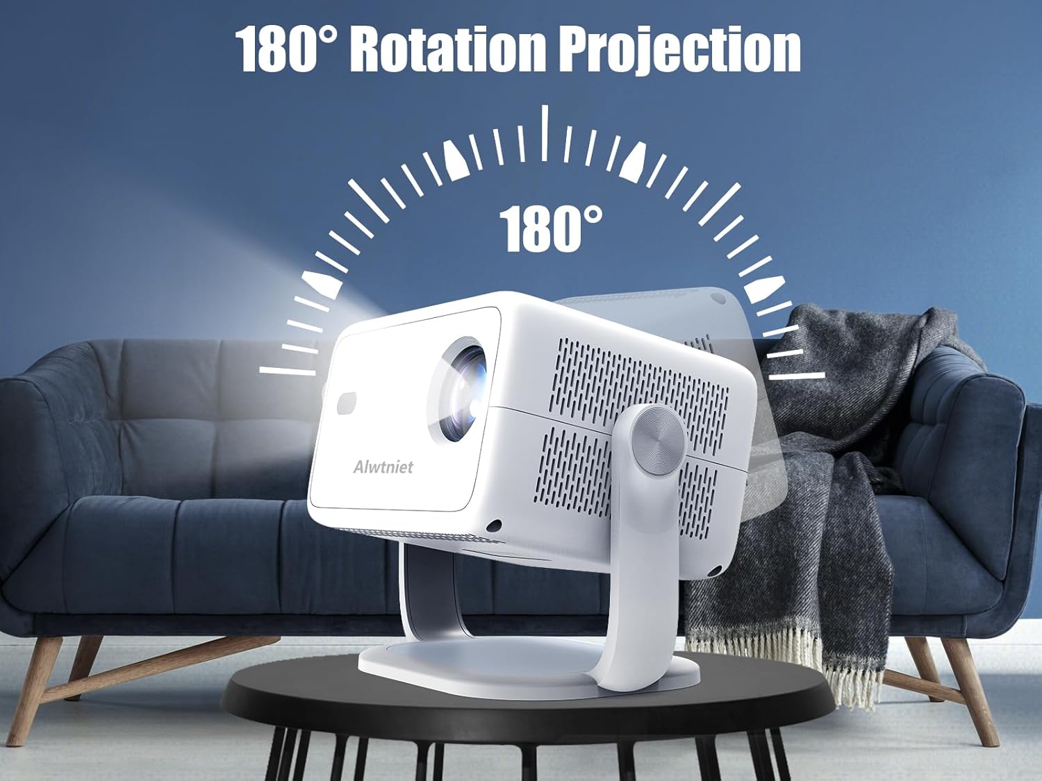 Alwtniet L018 NTV Smart Projector, 1080P Native 400 ANSI Auto Focus Auto Keystone Mini Portable Projector with Play store, ChatGPT Voice Remote Android 13 Home Video Proyector