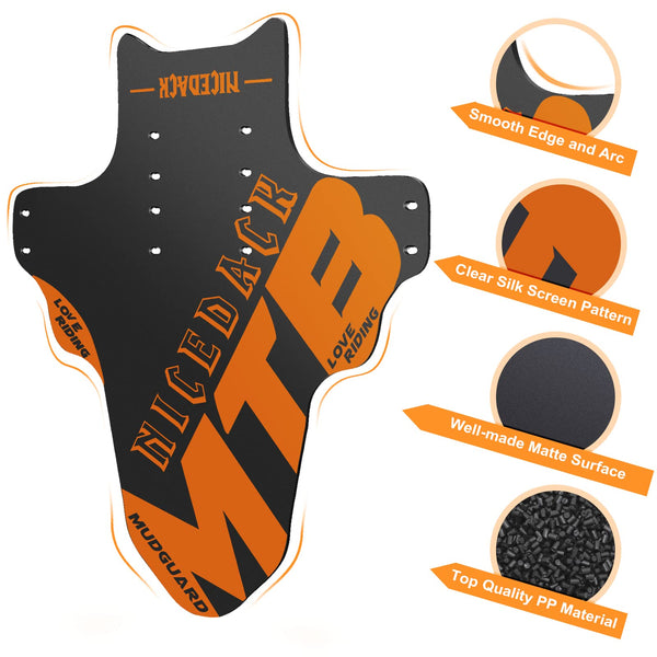 NICEDACK Mudguards Mountain Bike, 2 Pieces Mudguard Fit 20-29 Inch MTB Mudguard Front and Rear Compatible Bicycle Splash Guard