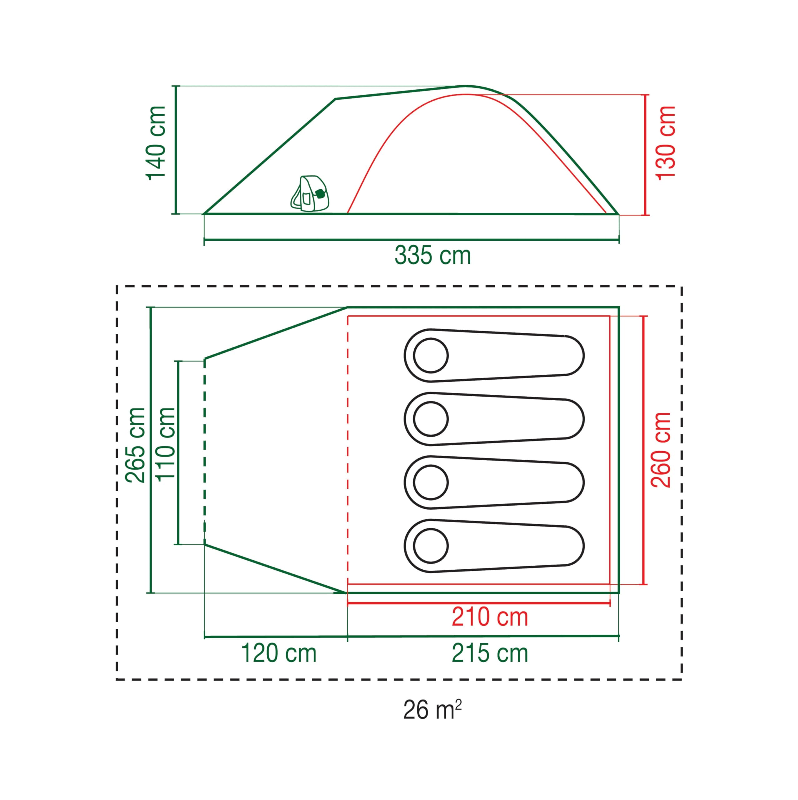 Coleman Kobuk Valley Camping Tent | lightweight 4 Person Igloo Tent with extra dark bedroom | 4 Man Dome Tent with Awning | 100% waterproof WC 4.500