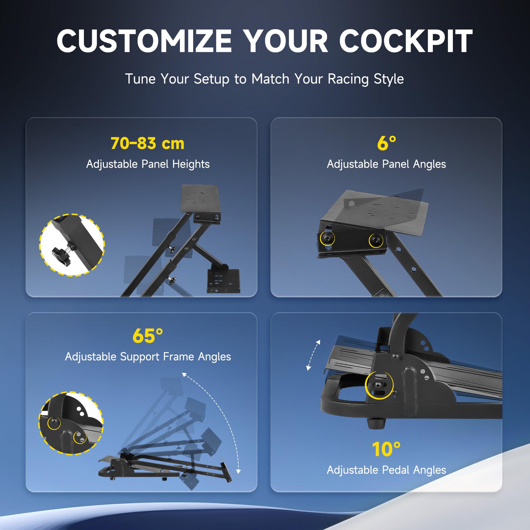 CO-Z Racing Wheel Stand Compatible with Logitech G27, G29, G920, Thrustmaster T300RS, T80, Adjustable Height for PS4, Xbox One, Series X|S, PC Gaming