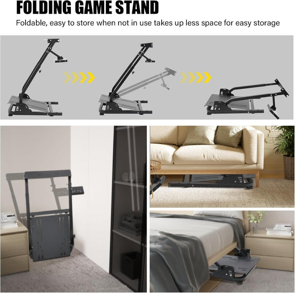 VELPAX Steering Wheel Stand, Height Adjustable Racing Wheel Stand, Wheel Stand Compatible with Logitech G25 G27 G29 G920, GT Racing Simulator Wheel Stand, Wheel Support and Pedal not Included