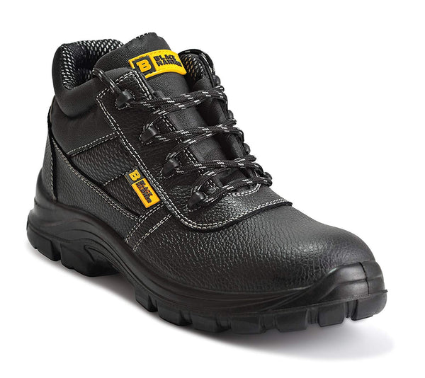 Black Hammer Comfortable Waterproof Steel Toe Caps Safety Boots Lightweight, Durable, Non-Slip Work Shoes for Work & Outdoor Activities 1007