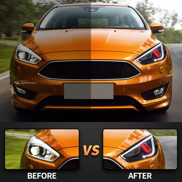 VLAND Headlights for Focus MK3 ST RS 2015-2018 Front Lights (Q5 Lens)