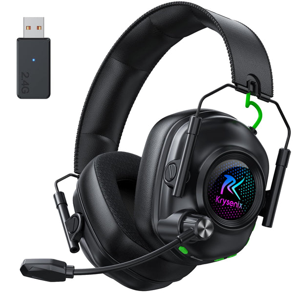 Wireless Gaming Headset for PS5, PS4, PC, Switch, Mac, 2.4 GHz Wireless & Bluetooth 5.4 Gaming Headphones with Mic Noise Canceling, Foldable, 50mm Drivers, Stereo Sound, 40H Battery