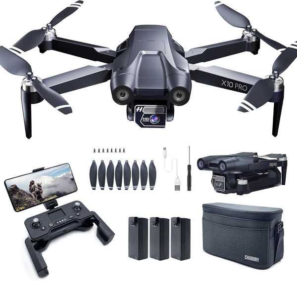 2650 ft Control Range Super Enduring Brushless Motor Drone with 84 Mins Super Long Flight Time, Drone with 4K HD Camera for Beginners, CHUBORY A77 WiFi Quadcopter, Follow Me, Auto Hover, 3 Batteries