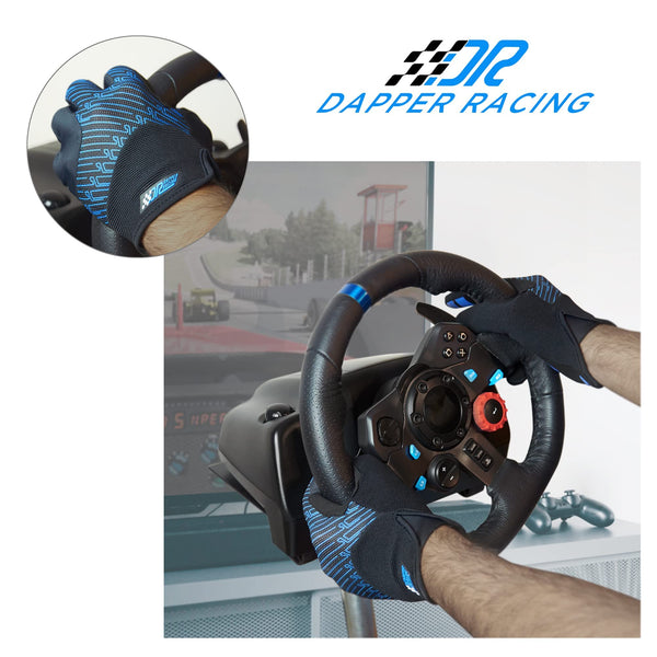 DAPPER RACING | SIMRACING Red Edition Gloves | Touchscreen Friendly | Palm Reinforcement | Non-slip Silicone for Optimal Grip | Lightweight and Breathable | Designed for Simracers