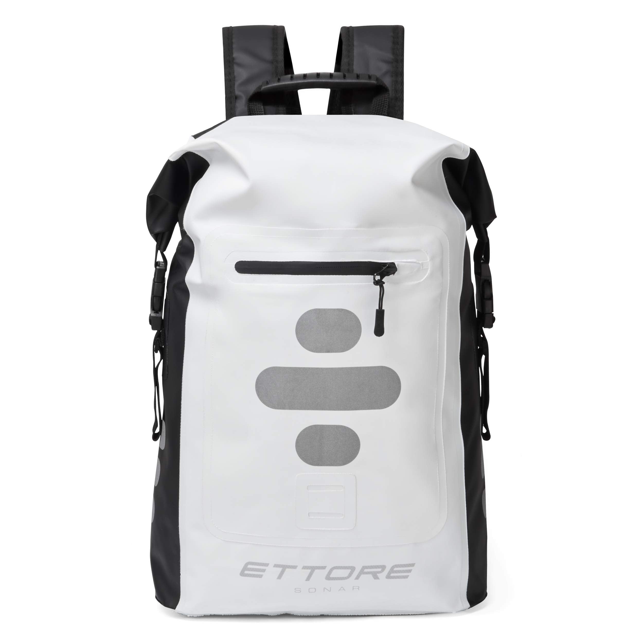 Ettore Cycling Rucksack 100% Waterproof Dry Bag 25L - Black/White - Sonar