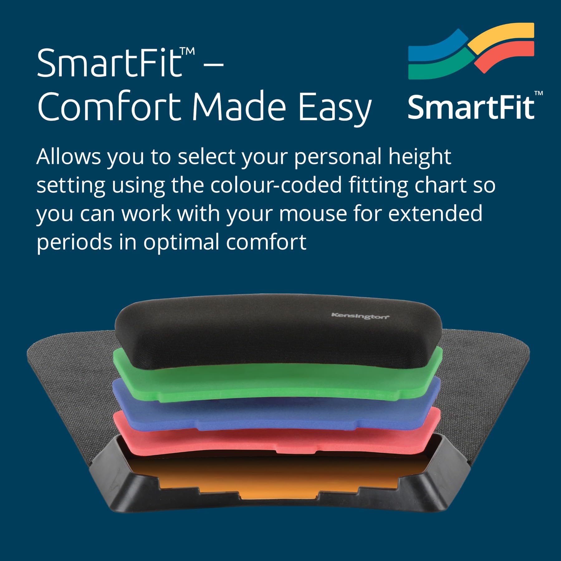 Kensington Keyboard Wrist Rest - Ergonomic duo gel wrist rest, compatible with full length / gaming keyboards for comfort when at computer, laptop, office, PC, home - Red/Black (62398 )