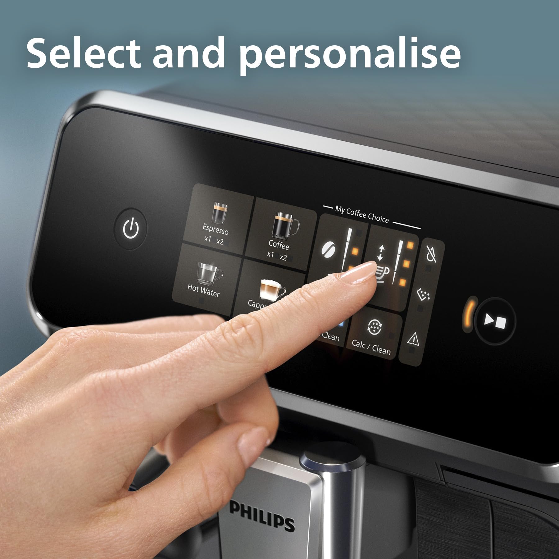 PHILIPS 5400 Series Bean to Cup Coffee Machine – 12 Coffee Varieties, LatteGo Milk Frother, Fastest-to-Clean, Ceramic Grinder, Fully Automatic Espresso & Cappuccino maker – Black, Silver (EP5446/70)